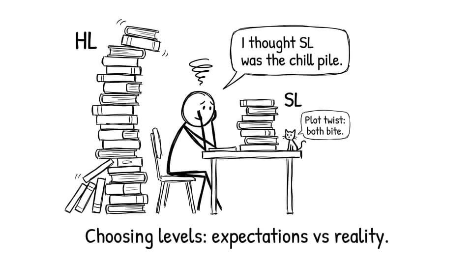 IB student choosing HL vs SL stacks