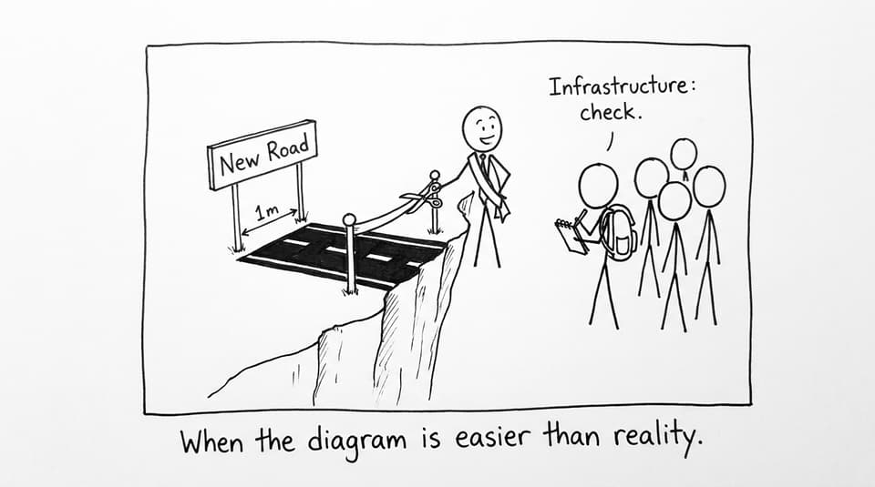 Infrastructure ribbon-cutting joke