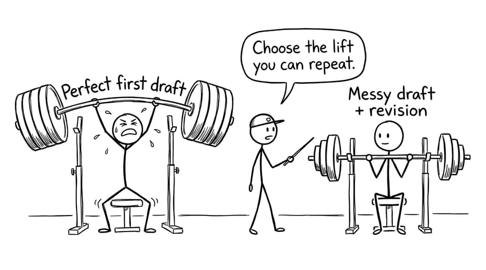 Choosing a repeatable draft over the impossible perfect first draft weight