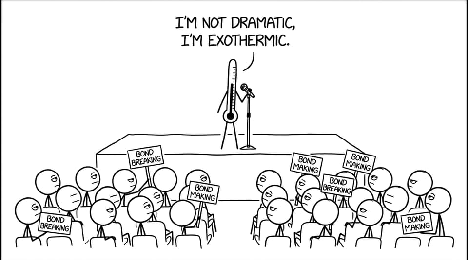 Thermometer doing stand-up: “I’m not dramatic, I’m exothermic.”