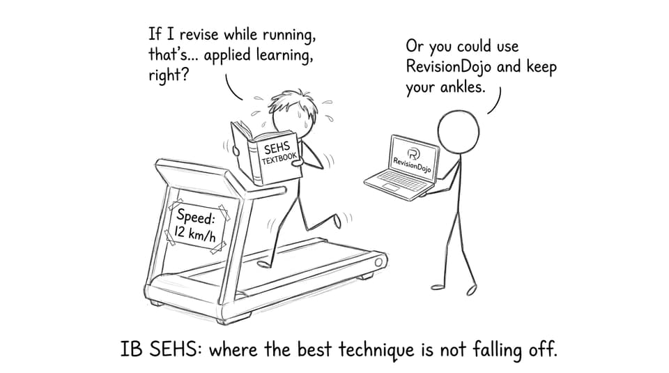 A student tries “applied learning” on a treadmill