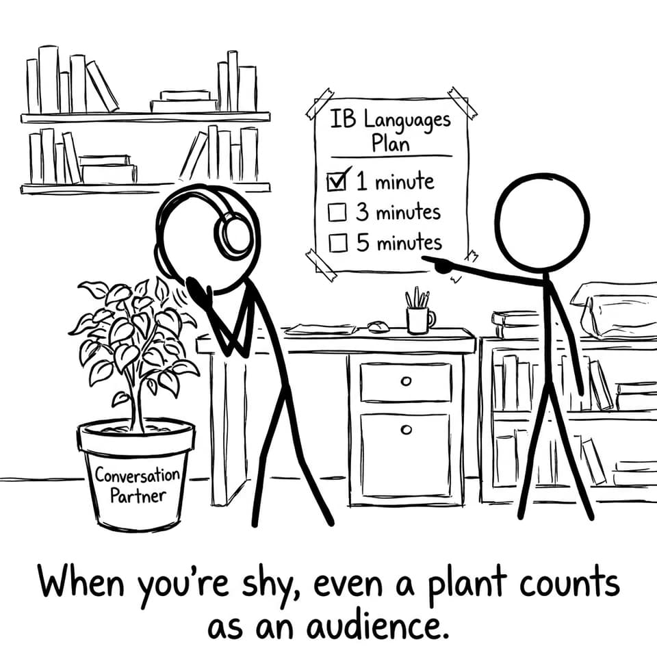 Even the plant counts as an audience