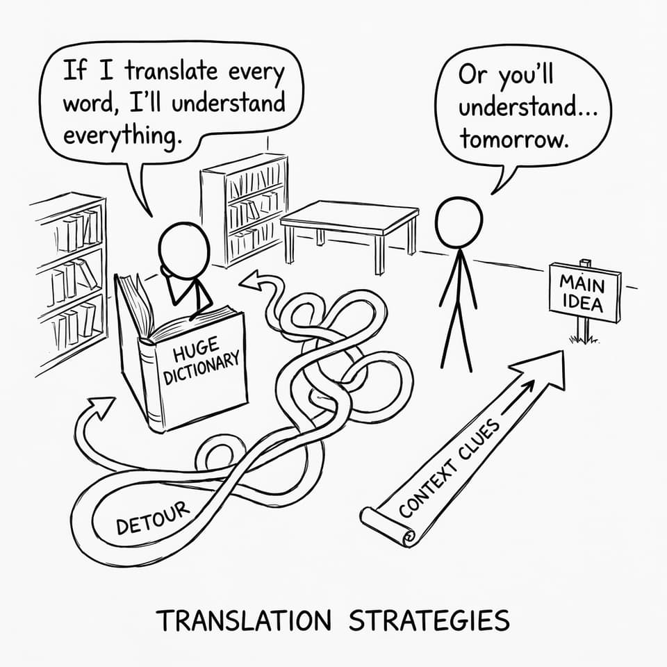 Context clues vs word-for-word translation