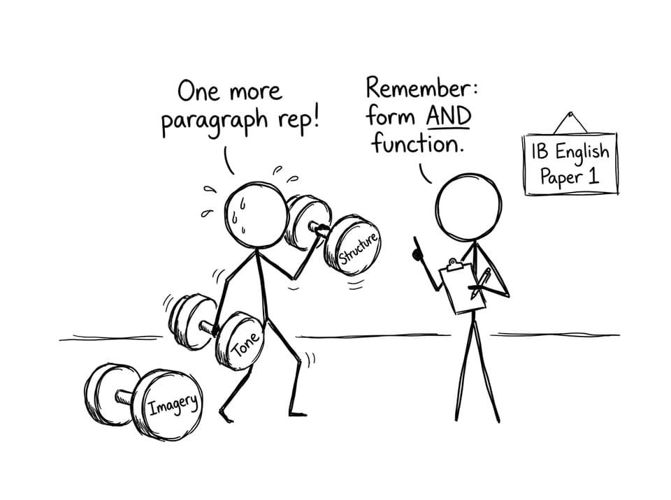 IB English Paper 1 gym joke
