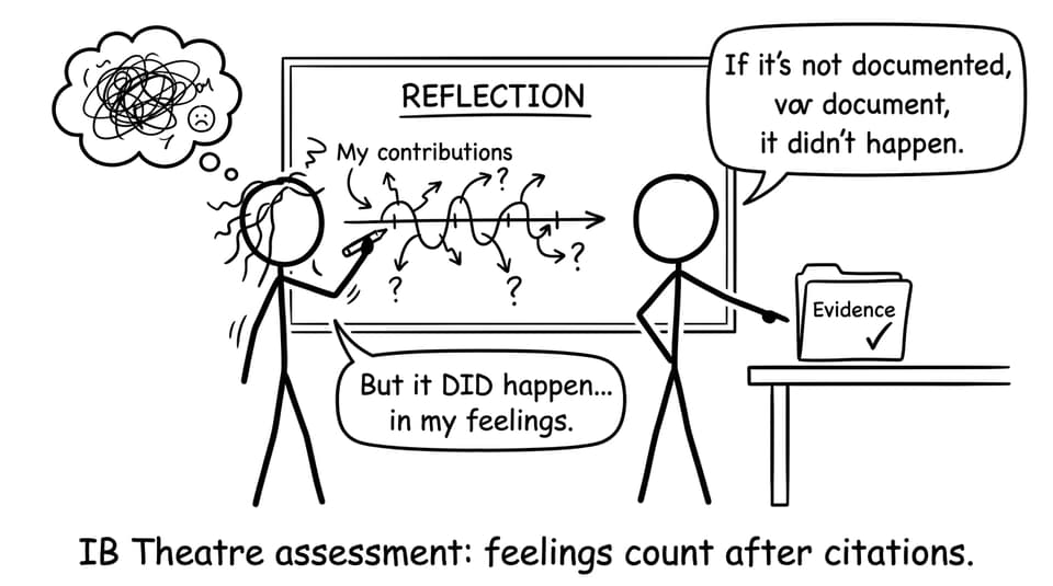 Reflection whiteboard: feelings vs evidence