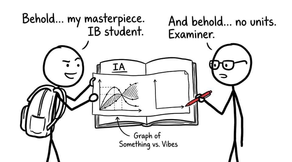 Student shows unlabeled graph to examiner