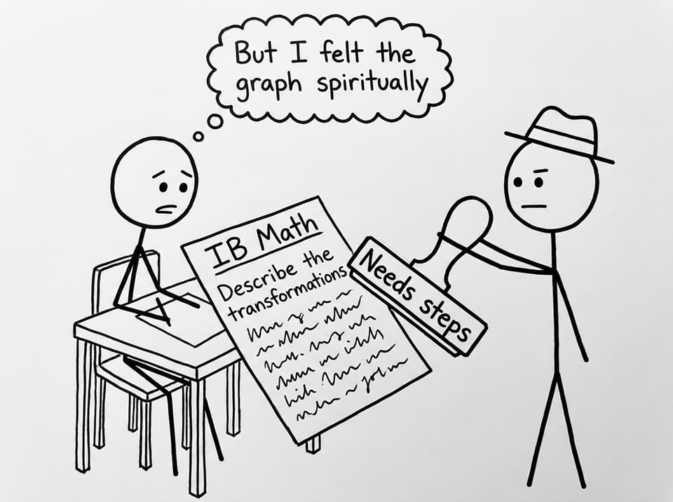 Comic about exam wording and needing steps