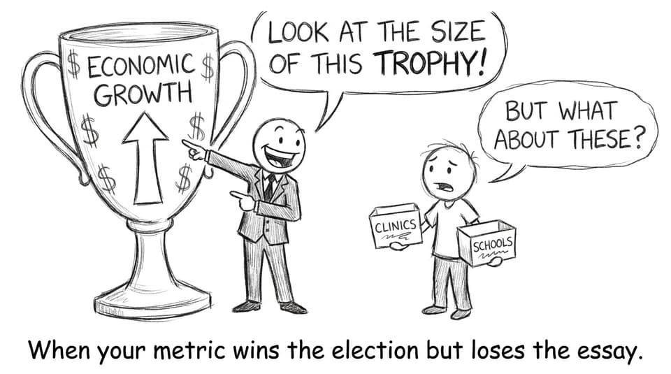 GDP trophy vs schools and clinics joke