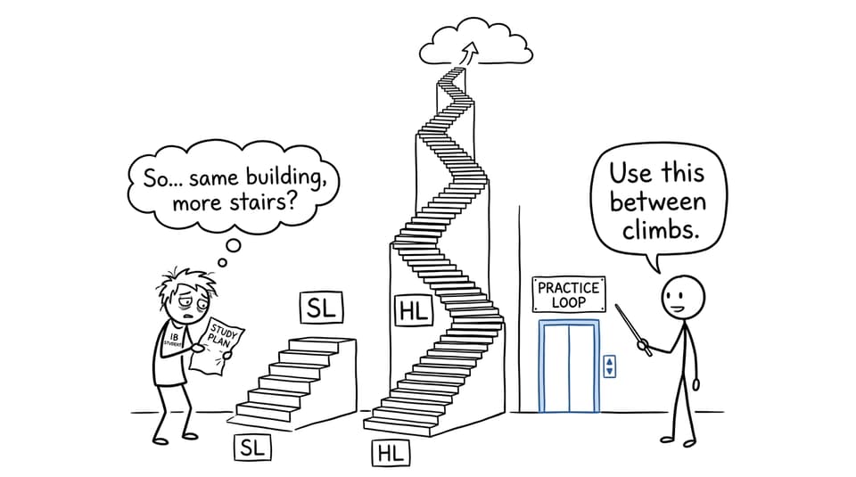 An IB student considers the difference between SL and HL staircases