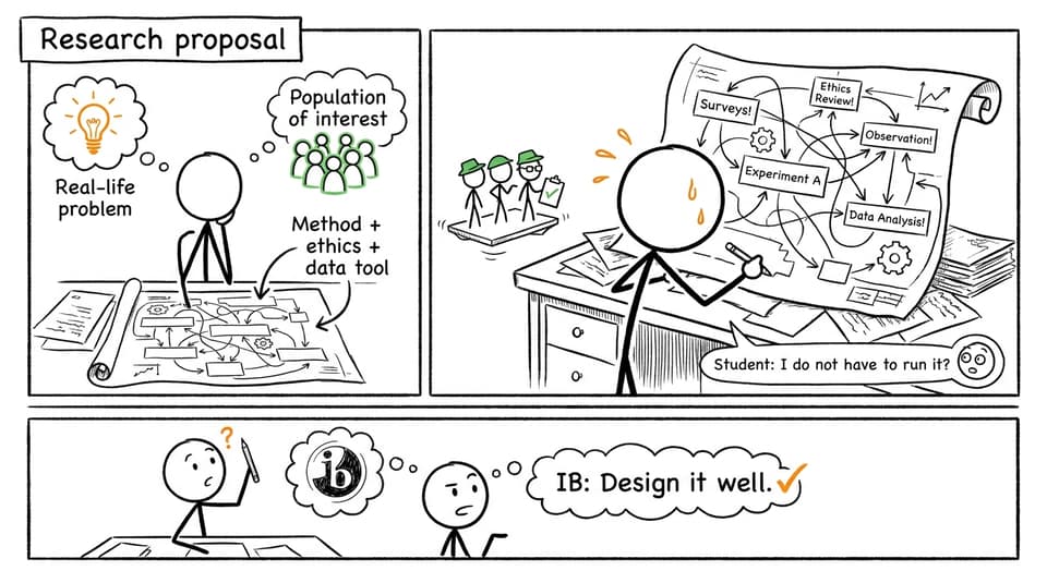 IB Psychology research proposal comic
