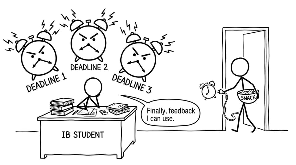 An IB student appreciates a parent removing one unnecessary alarm clock