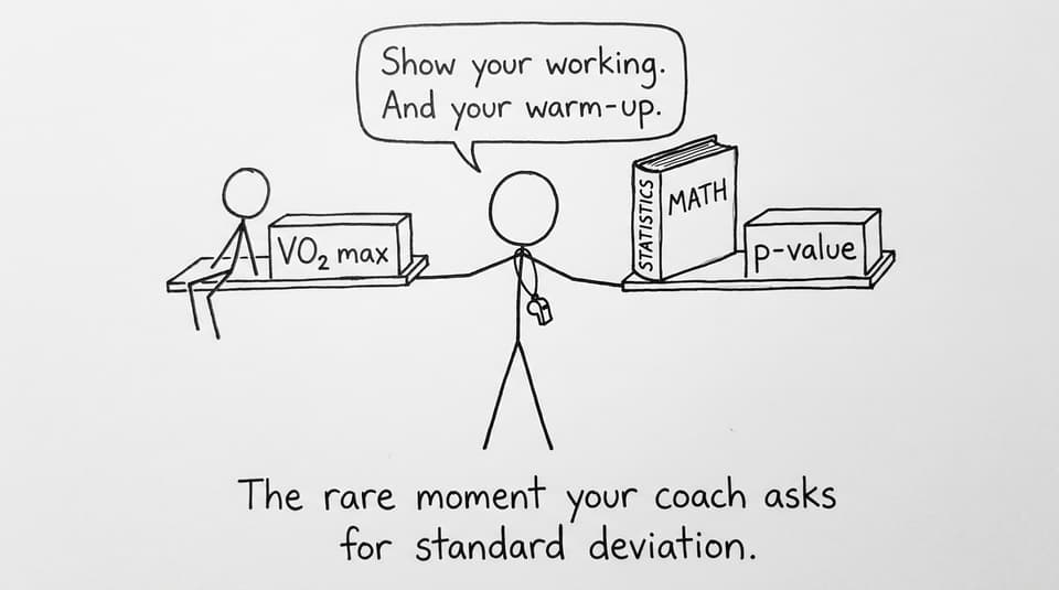 The rare moment your coach asks for standard deviation.
