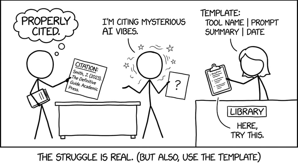 Citing “mysterious AI vibes” vs a proper template