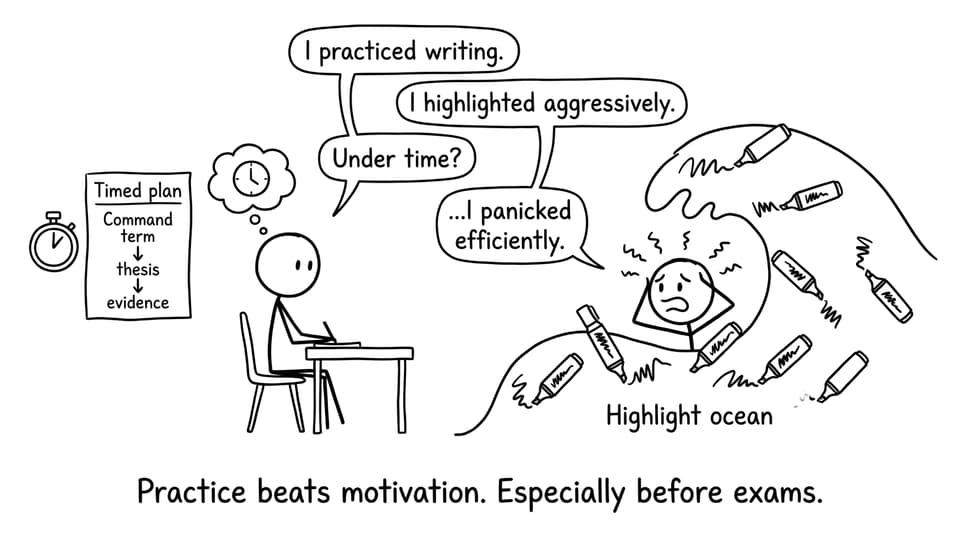 Timed practice vs highlighting comic