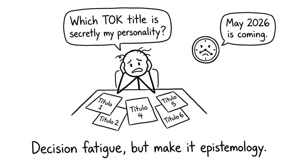 Student choosing between TOK titles