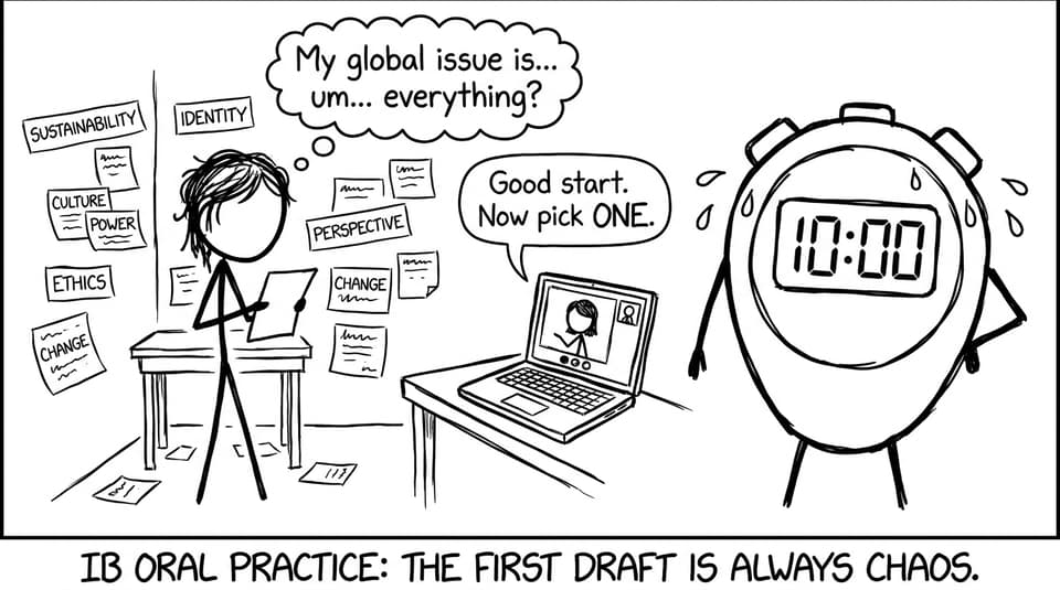 IB oral practice chaos comic