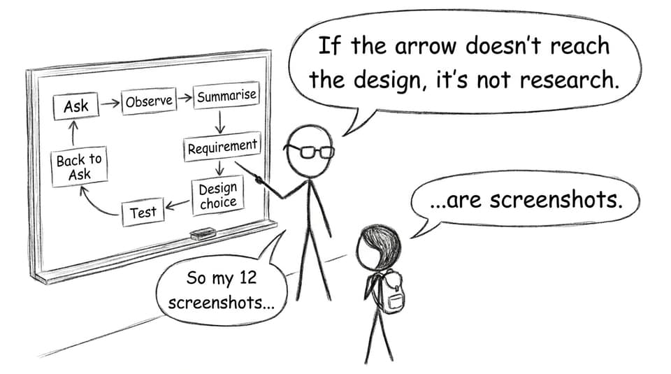 If the arrow doesn't reach the design, it's not research