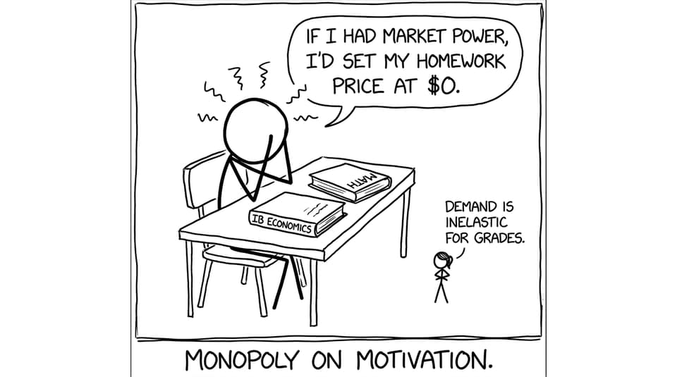 IB student jokes about market power