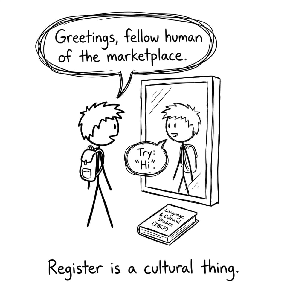 Language register comic