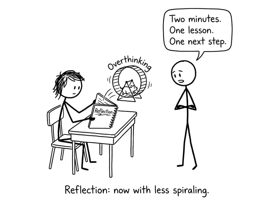 Hamster wheel overthinking reflection comic