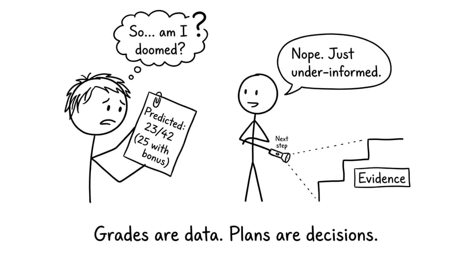 Comic: grades are data, plans are decisions