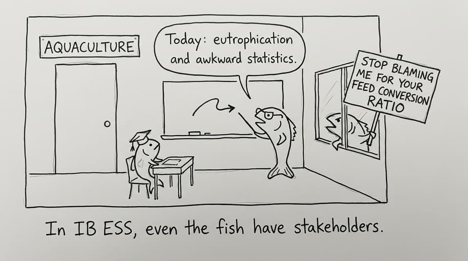 Aquaculture stakeholders comic for IB ESS.