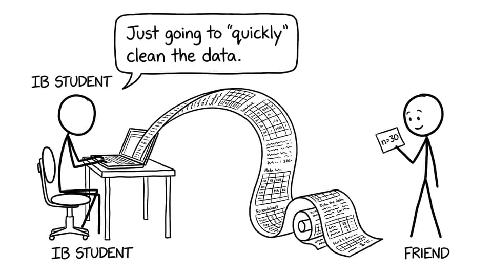 A spreadsheet scrolls across the room like a roll of paper