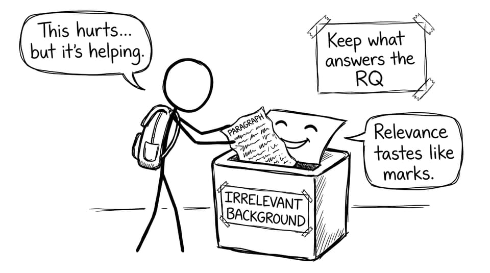 Shredding irrelevant background