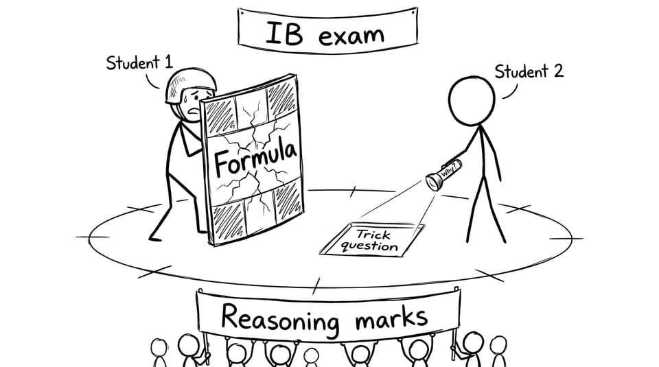 IB exam arena joke about “Why?”