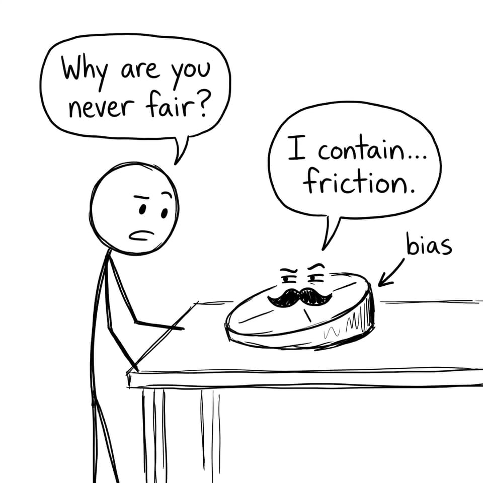 Biased spinner comic