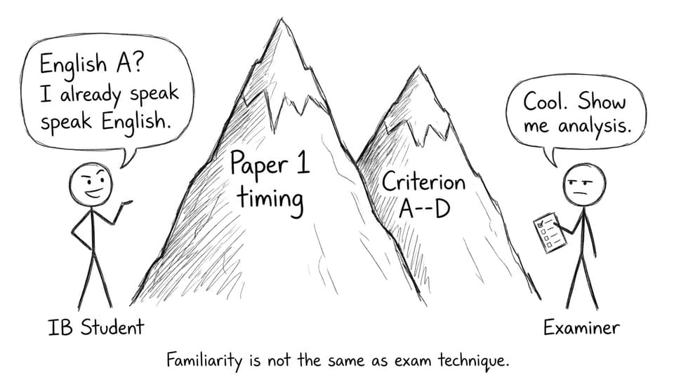 English A confidence vs exam mountains