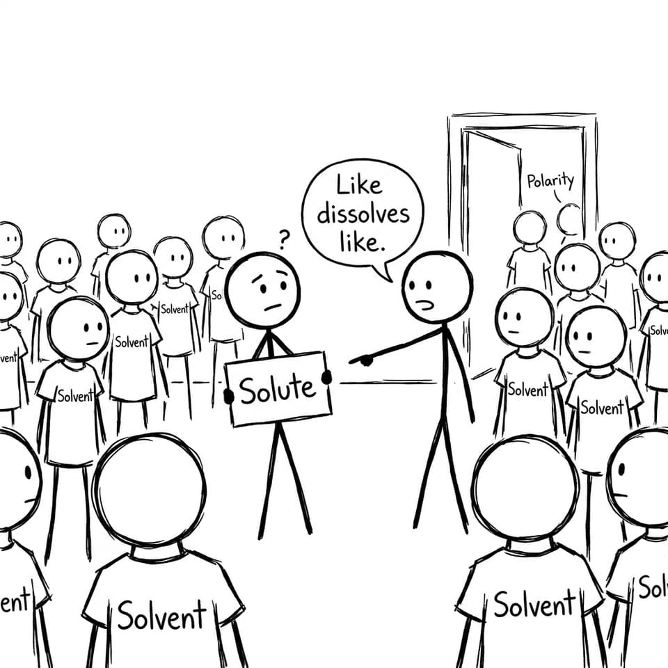 Comic about polarity and like dissolves like