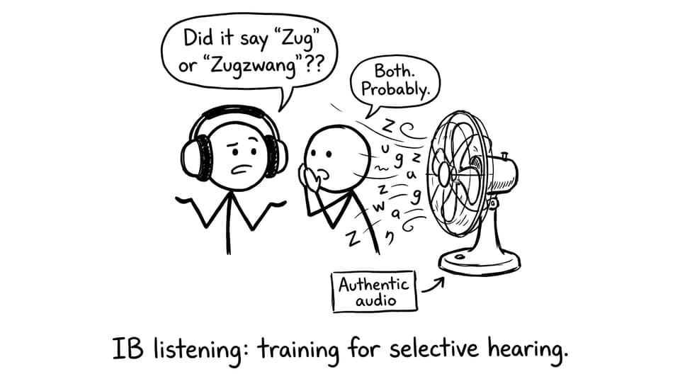 A funny comic about IB listening chaos