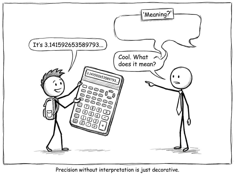 Precision without interpretation is just decorative.
