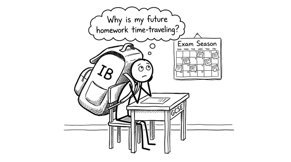 Student carrying GCSE and IB pressure