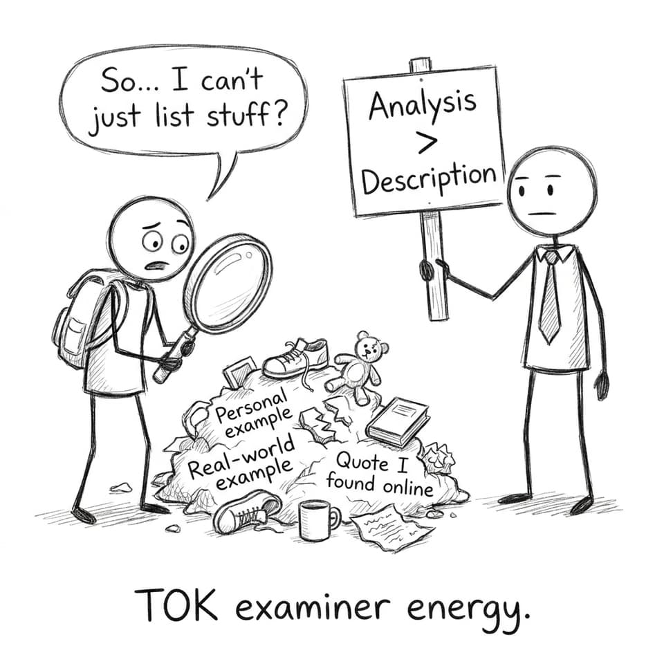 Analysis over description comic