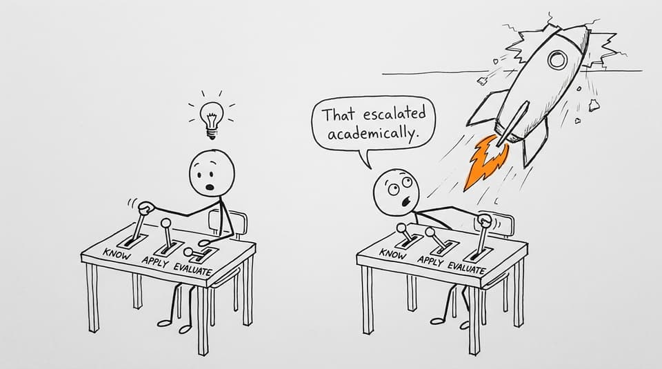 A student's evaluation skills escalate academically