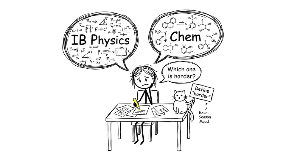 IB student choosing between physics and chem