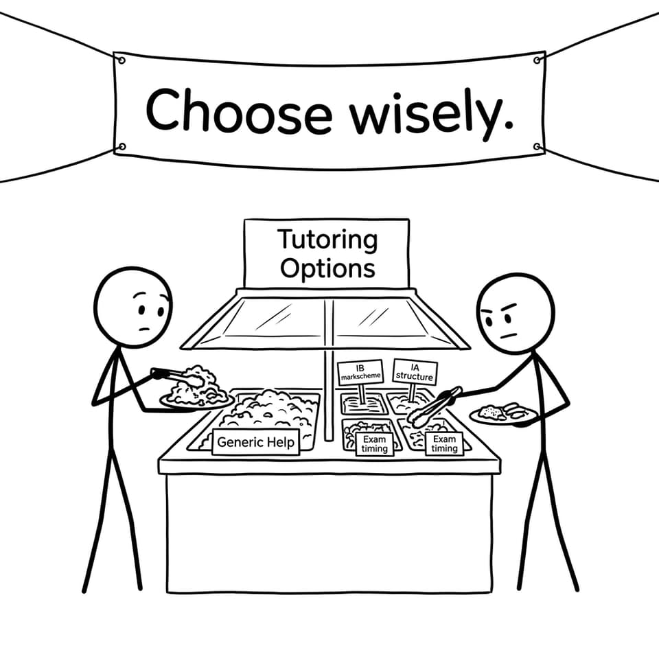 A buffet of tutoring choices with “Choose wisely”