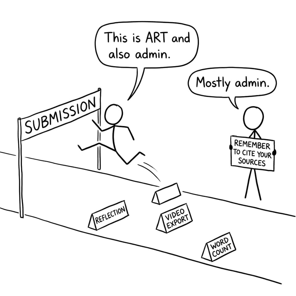 IB Dance submission hurdles comic