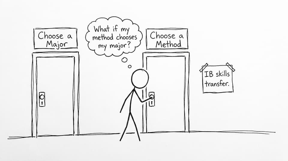 Two doors: choose a major vs choose a method