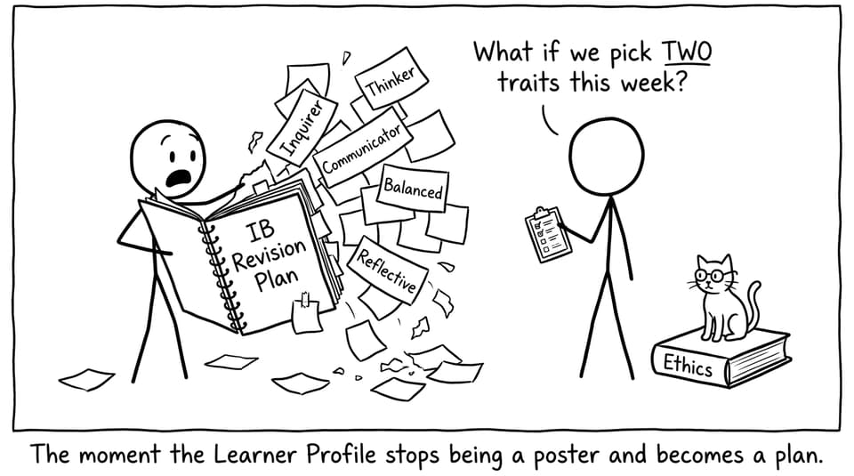 Learner Profile sticky-note avalanche