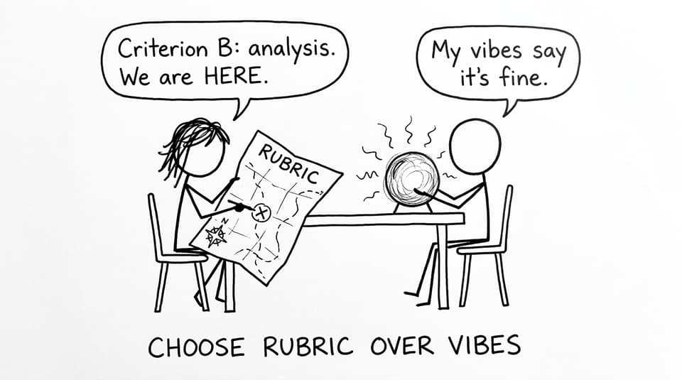 Rubric map vs vibes crystal ball