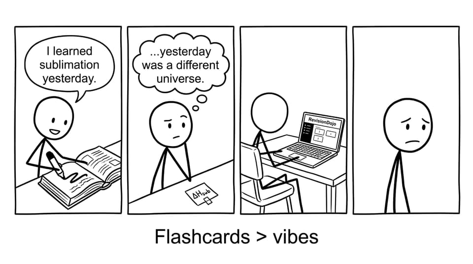 Flashcards vs vibes joke comic