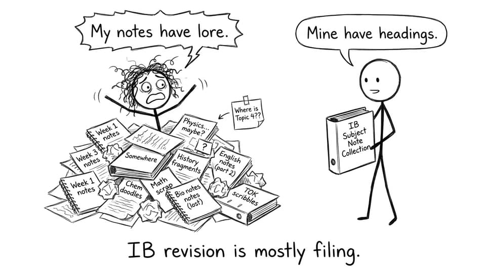 Two students compare messy vs structured notes