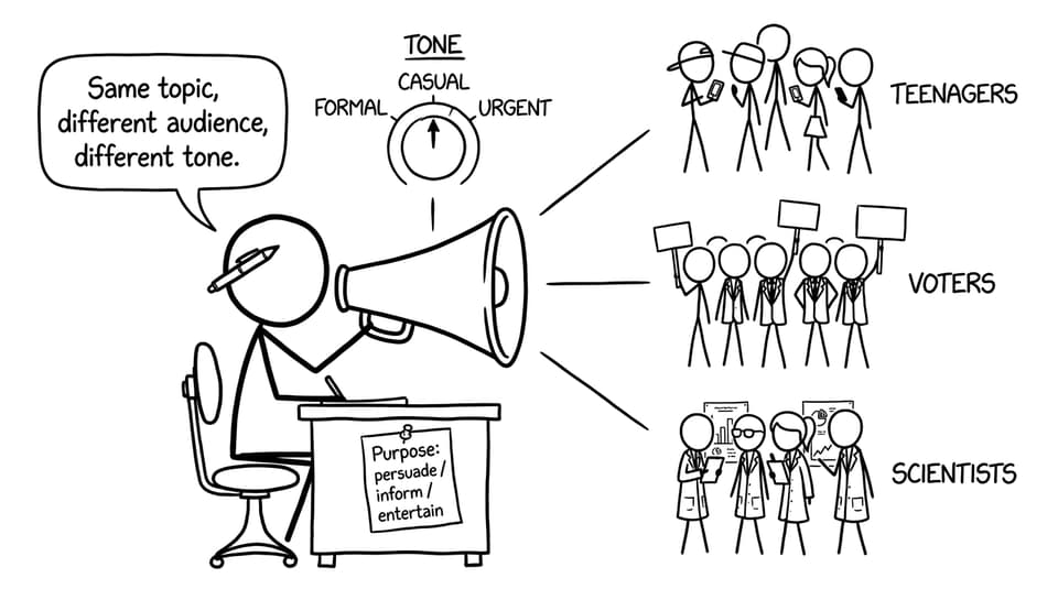 Megaphone tone dial for different crowds