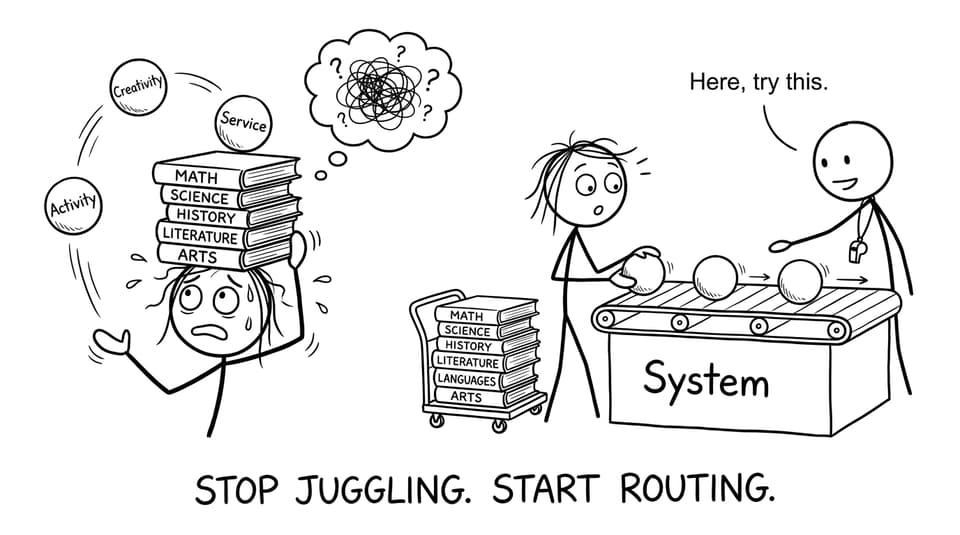 Juggling CAS strands replaced by a calm system conveyor belt