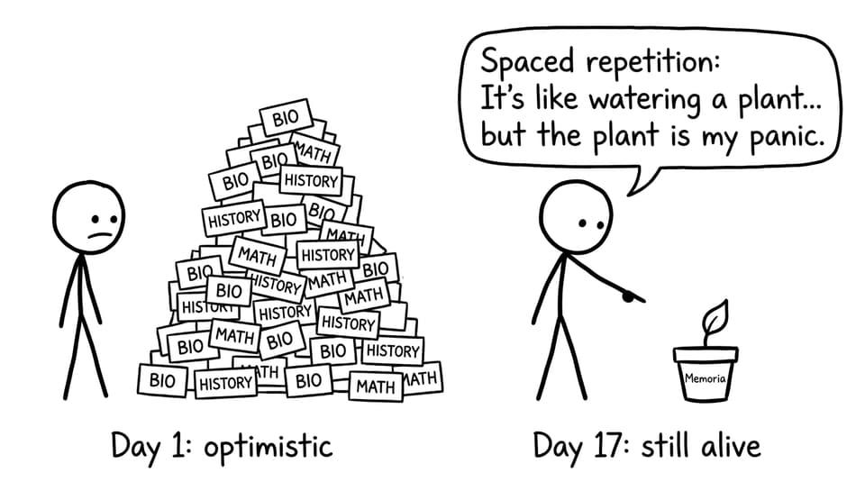 Spaced repetition panic plant comic