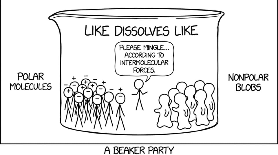 Beaker party: like dissolves like