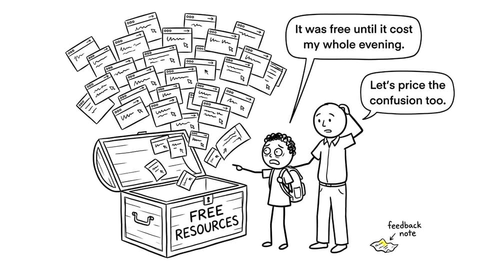 A parent discovers the hidden time cost of scattered free resources